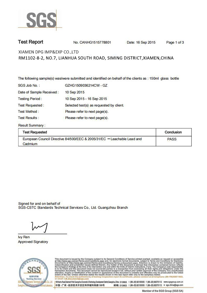 SGS Heavy Metal Report