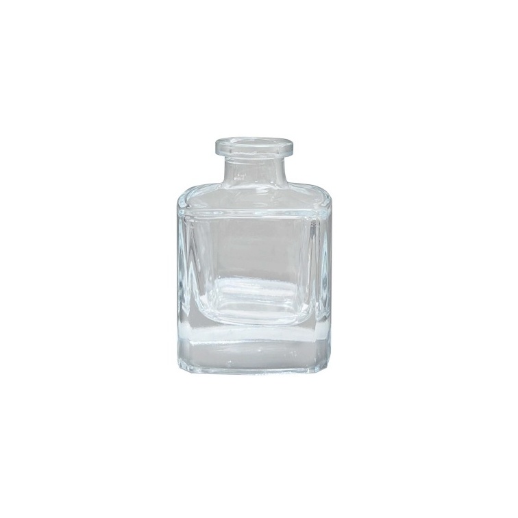 High Quality Wholesale 50ML Aroma Reed Luxury square clear Glass Diffuser Bottle