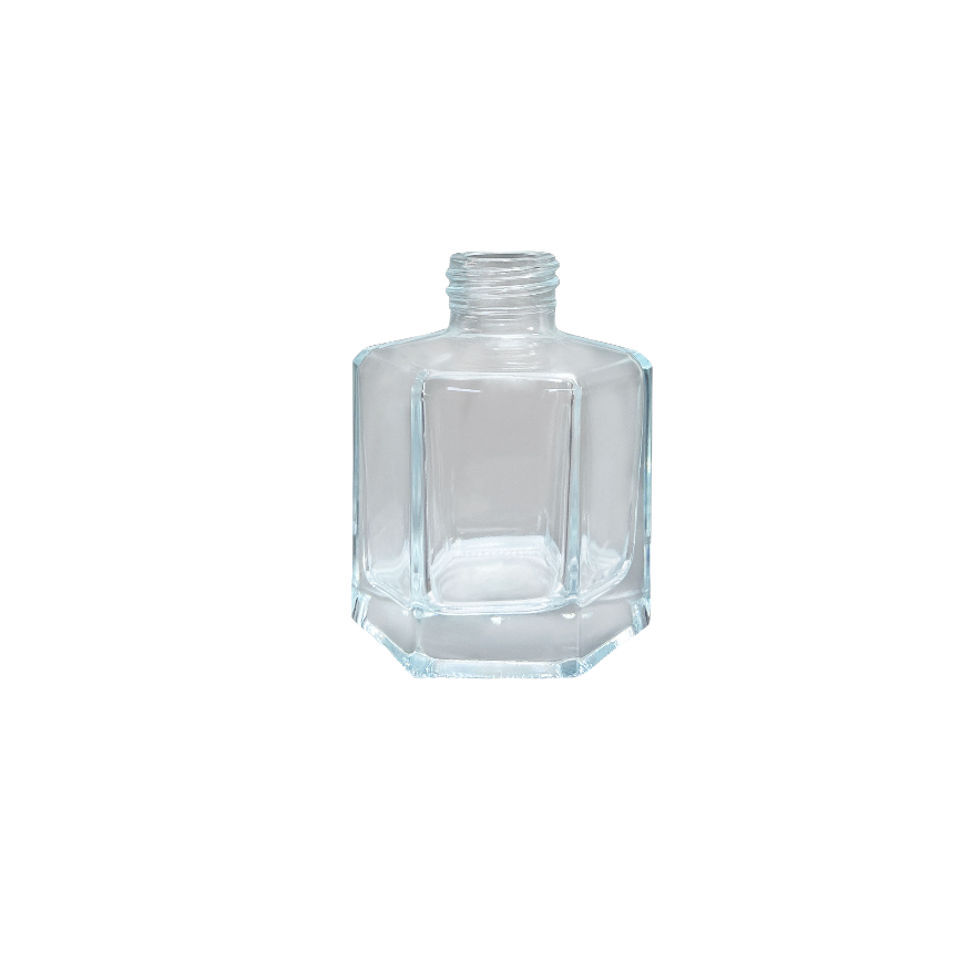 110ML Octagon Shape clear Glass Bottle Screw Neck Home Diffuser Glass Bottle Reed Diffuser