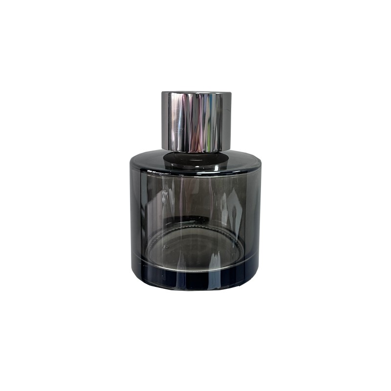 Luxury 200ML Round Black Reed Diffuser Bottle Empty Glass Fragrance Oil Bottle With Cap