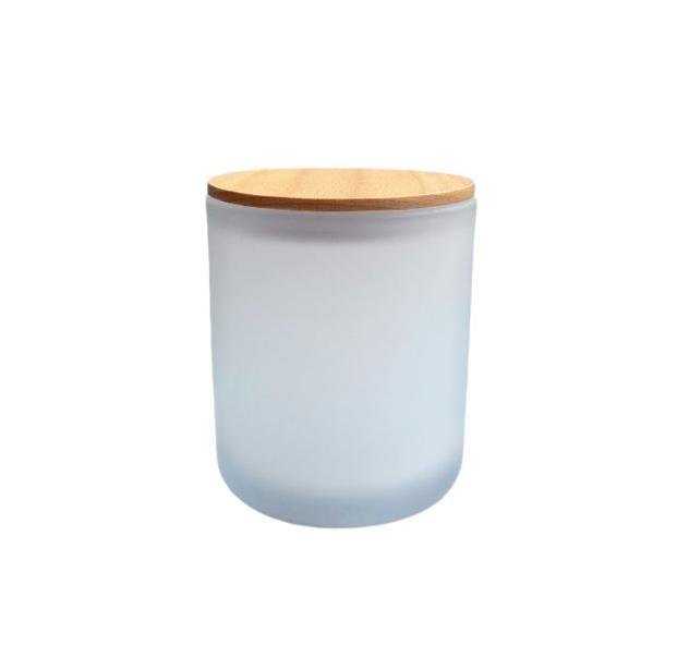 390G White Frosted Candle Jars Candle Jar Cork Lid Empty Candle Jars with Cork Lids