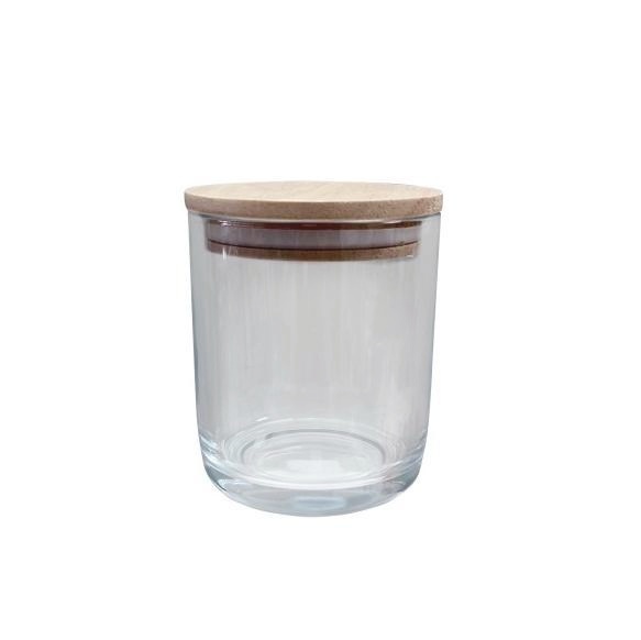 250G Clear Empty Bulk Luxury Vessels Container Jar Glass Candle Jars With Bamboo Lids