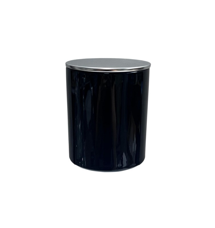 250G Empty Custom Black Colorful Glass Candle Jars with Lid