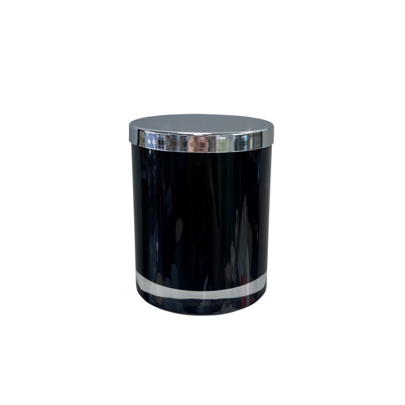 270G Black Glass Empty Candle Containers Jars with Clear Holder