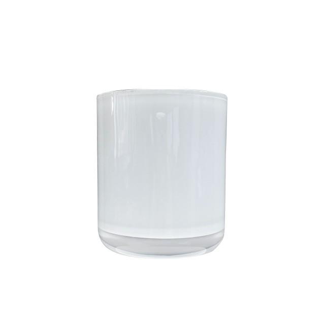 445G White Glossy Glass Candle Jar for Scented Candles Home Decor