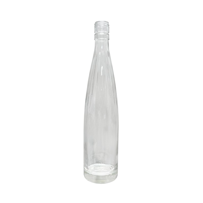 500ML Round Clear Glass Bottle with Cork Stopper for Brandy Gin Rum Vodka Tequila Liquor